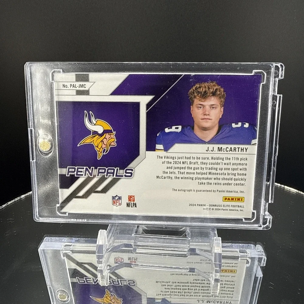 Panini 2024 Donruss Elite Pen Pals J.J. McCarthy Rookie Autograph #PAL-JMC